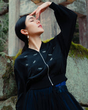 Load image into Gallery viewer, EMBER Dragonfly Embroidery Bomber Jacket