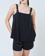 Load image into Gallery viewer, YVE Two-way Buckled Flare Top - Black