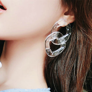 Transparent Acrylic Chain Statement Earrings