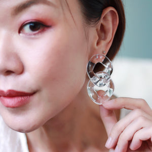 Transparent Acrylic Chain Statement Earrings